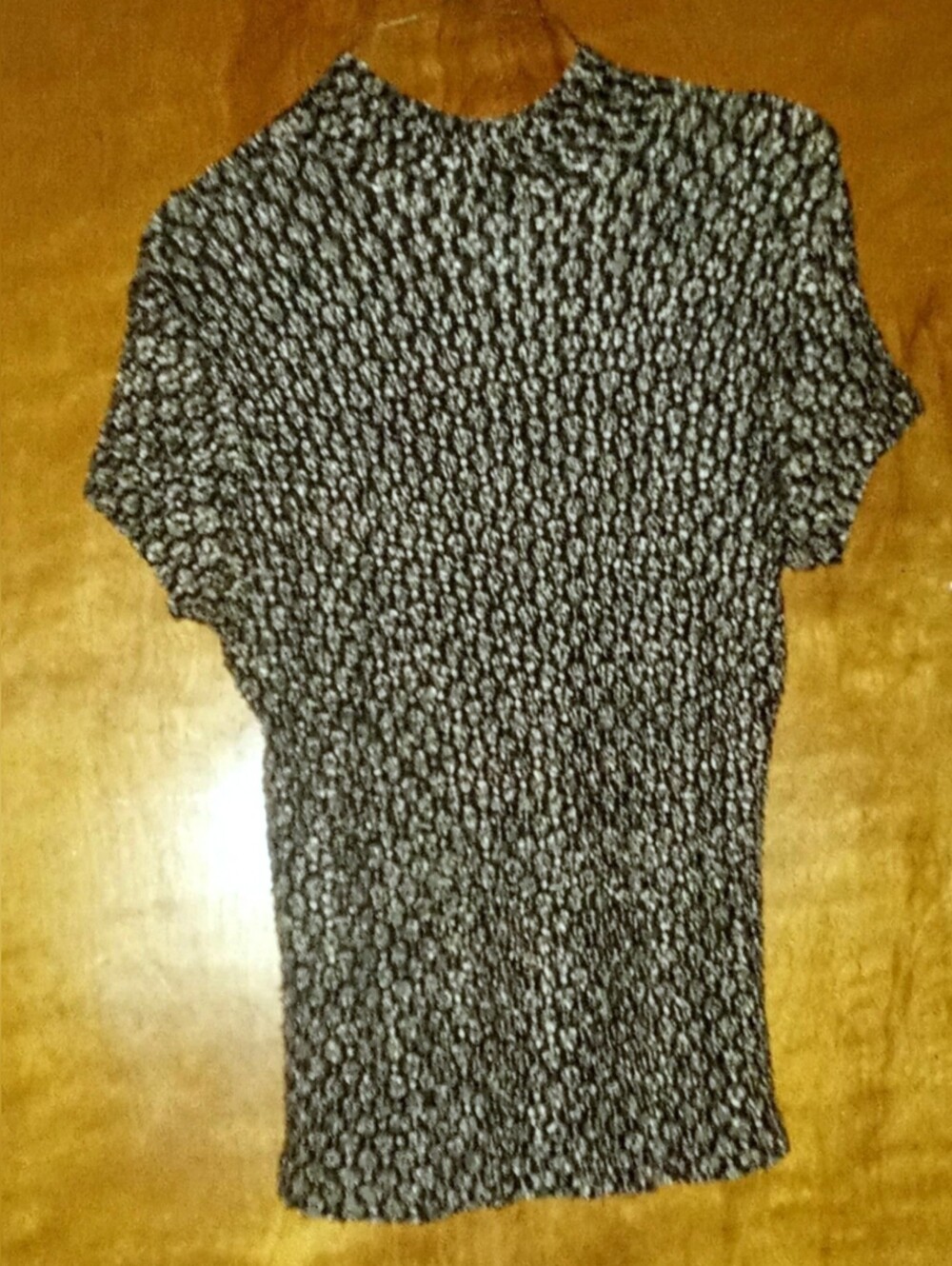 Women's Nouveau t's Black & White Short Sleeve Crinkle Lightweight Blouse Medium